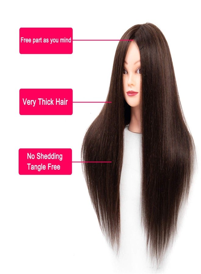 NAYOO Mannequin Head Human Hair, 26 Inch Mannequin Head with Hair and Stand, 60% Real Hair Mannequin Head for Kids, Cosmetology mannequin head for braiding, Mannequins Doll Head to Practice Hairstyles - Image 4